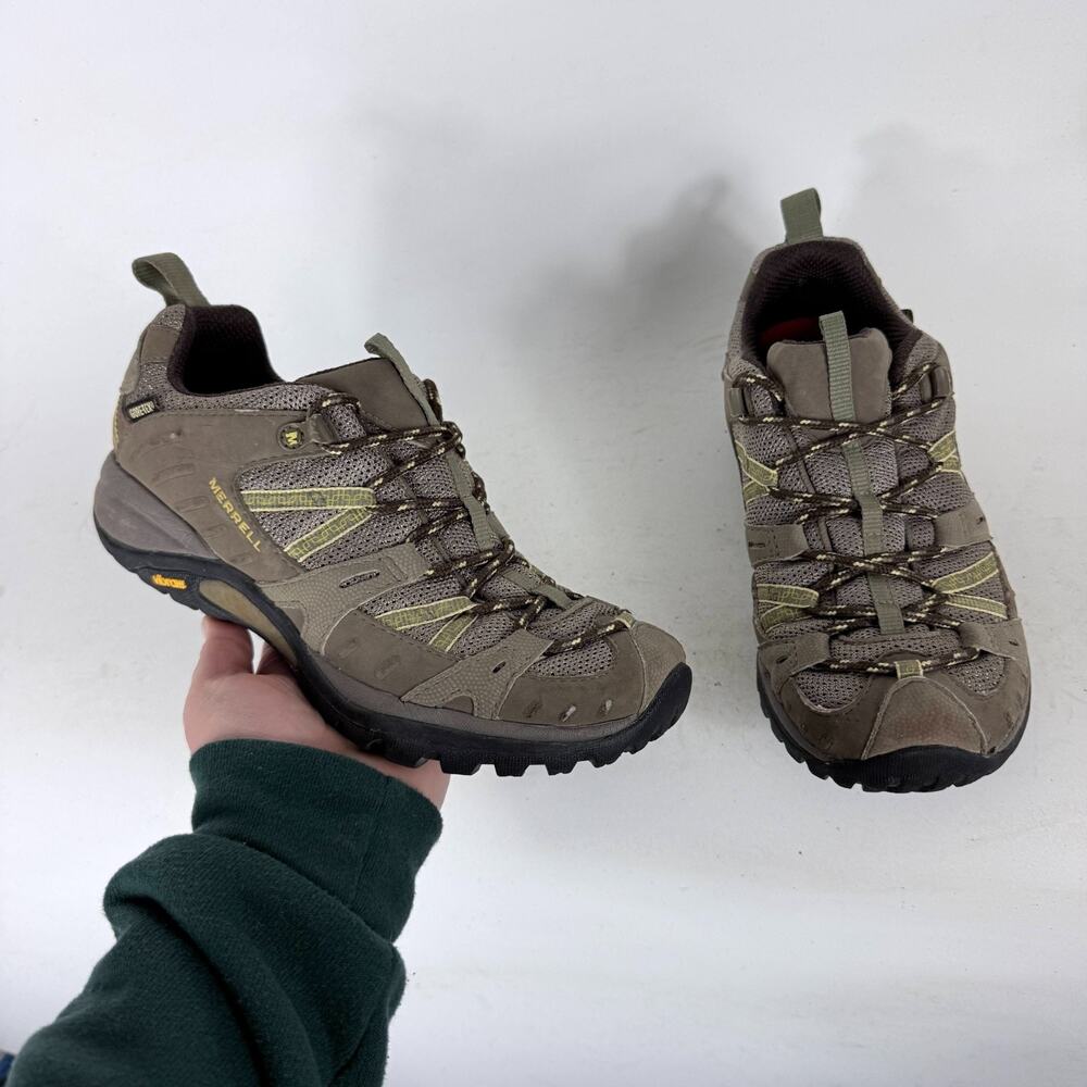 Merrell Siren Sport GTX Sneakers Women's 7.5 Olive Lace Up Trail Running Shoes